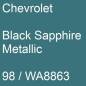 Preview: Chevrolet, Black Sapphire Metallic, 98 / WA8863.